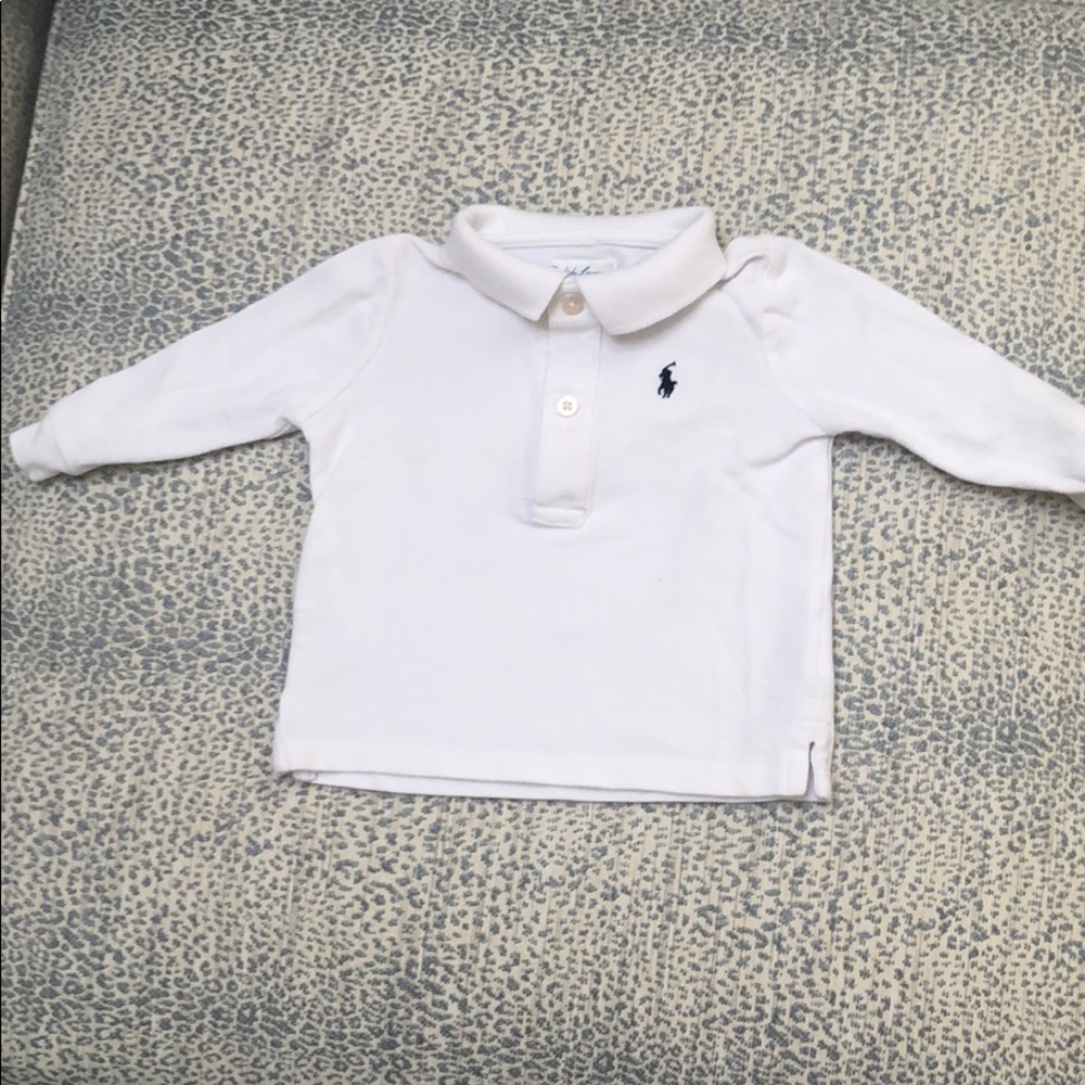 Ralph Lauren boys long sleeve white polo